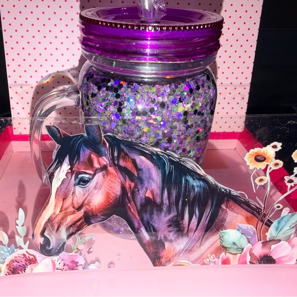 Snow Globe Mason Jar Purple, chose your decal